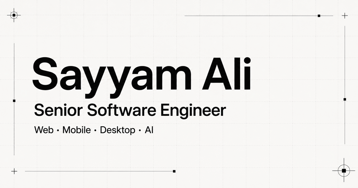 Welcome to Sayyam Ali's Portfolio